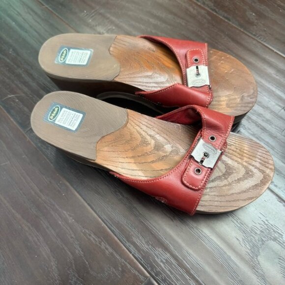 Womens Dr Scholl s Original Slide 9 leather clog sandal y2k outdoor summer - Picture 4 of 9